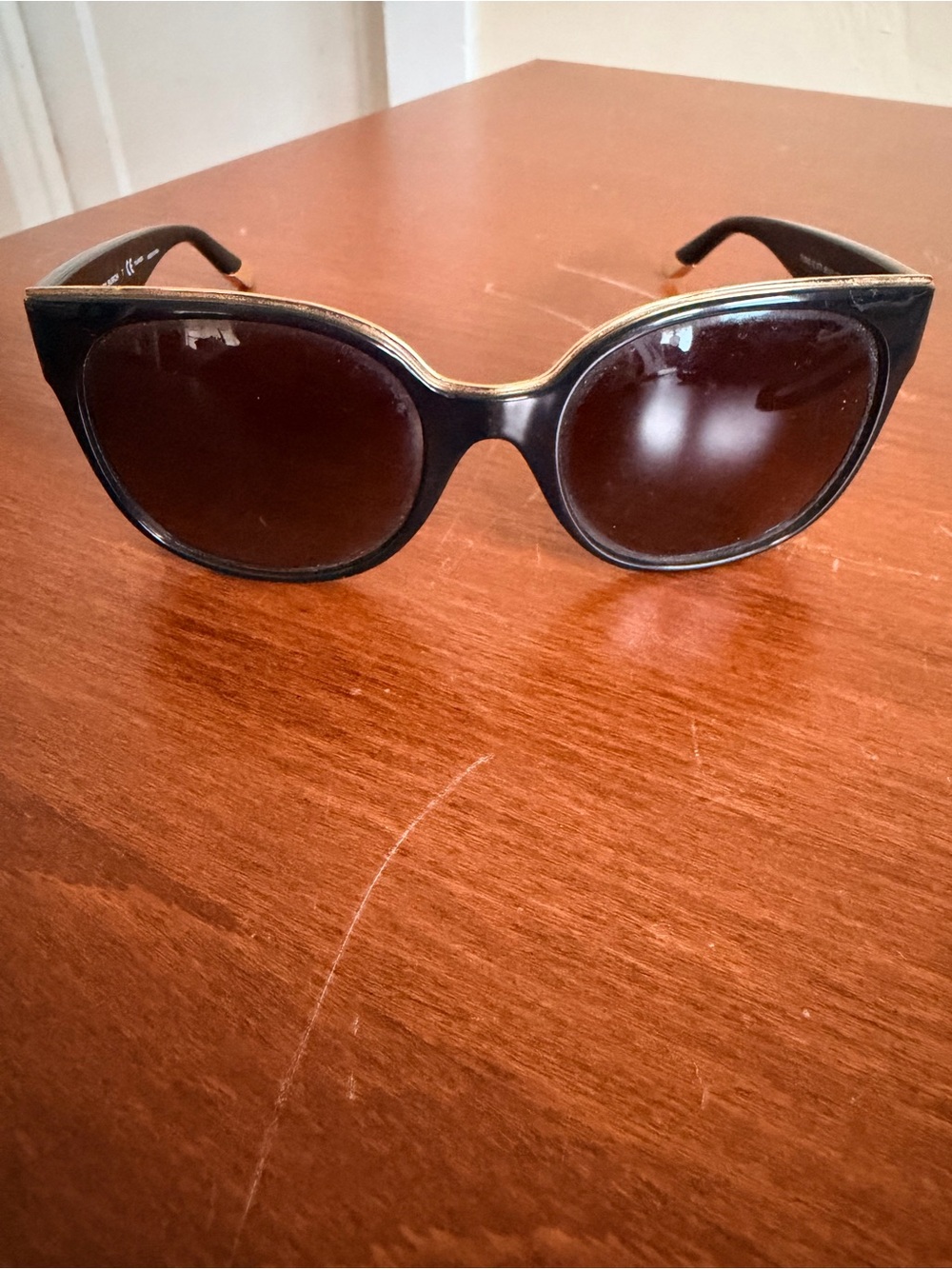 Tory Burch Black Frame Sunglasses with Brown Lenses